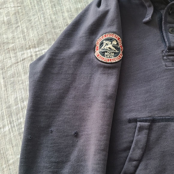 Polo Ralph Lauren Downhill Hoodie Pullover Large Winter Sports Cookie Patch - Picture 3 of 5